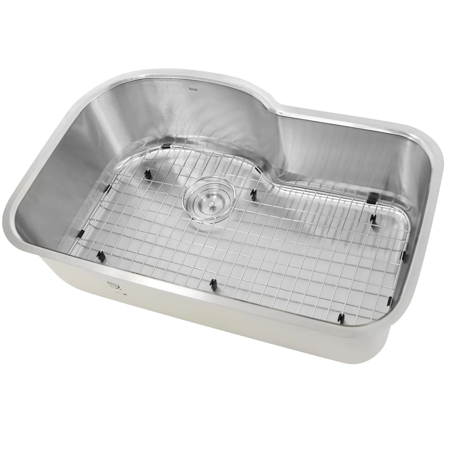 Nantucket Sinks MOBYXL-16 Single Bowl Oblong Undermount Stainless Steel Kitchen Sink, 16 Gauge