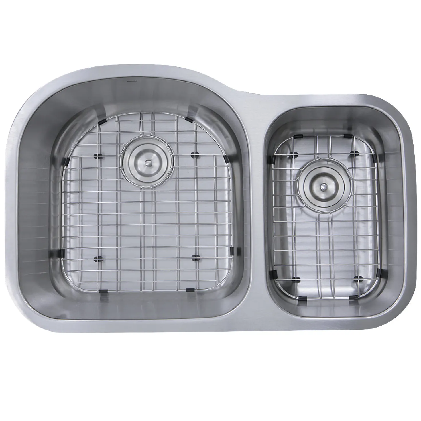 Nantucket Sinks NS3121-16 - 31.5" 70/30 Double Bowl Undermount Stainless Steel Kitchen Sink, 16 Gauge