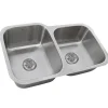Nantucket Sinks NS6040-18 - 32" 60/40 Double Bowl Undermount Stainless Steel Kitchen Sink, 18 Gauge