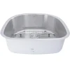 Nantucket Sinks NS03i-16 Sconset 23" D-Bowl Undermount Stainless Steel Kitchen Sink, 16 Gauge