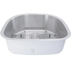 Nantucket Sinks NS03i-16 Sconset 23" D-Bowl Undermount Stainless Steel Kitchen Sink, 16 Gauge