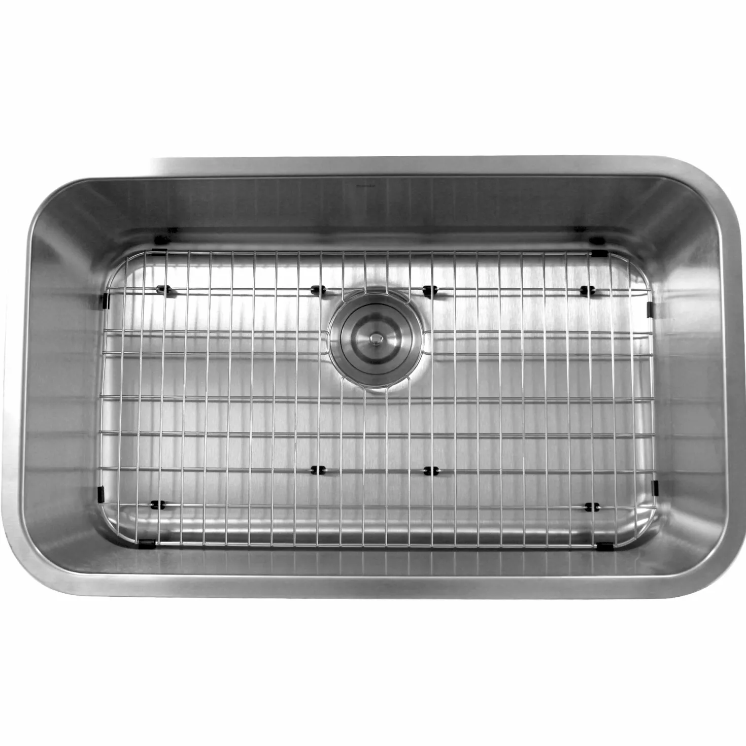 Nantucket Sinks NS3018-10-16 30" Large Rectangle Single Bowl Undermount Stainless Steel Kitchen Sink, 10" Deep