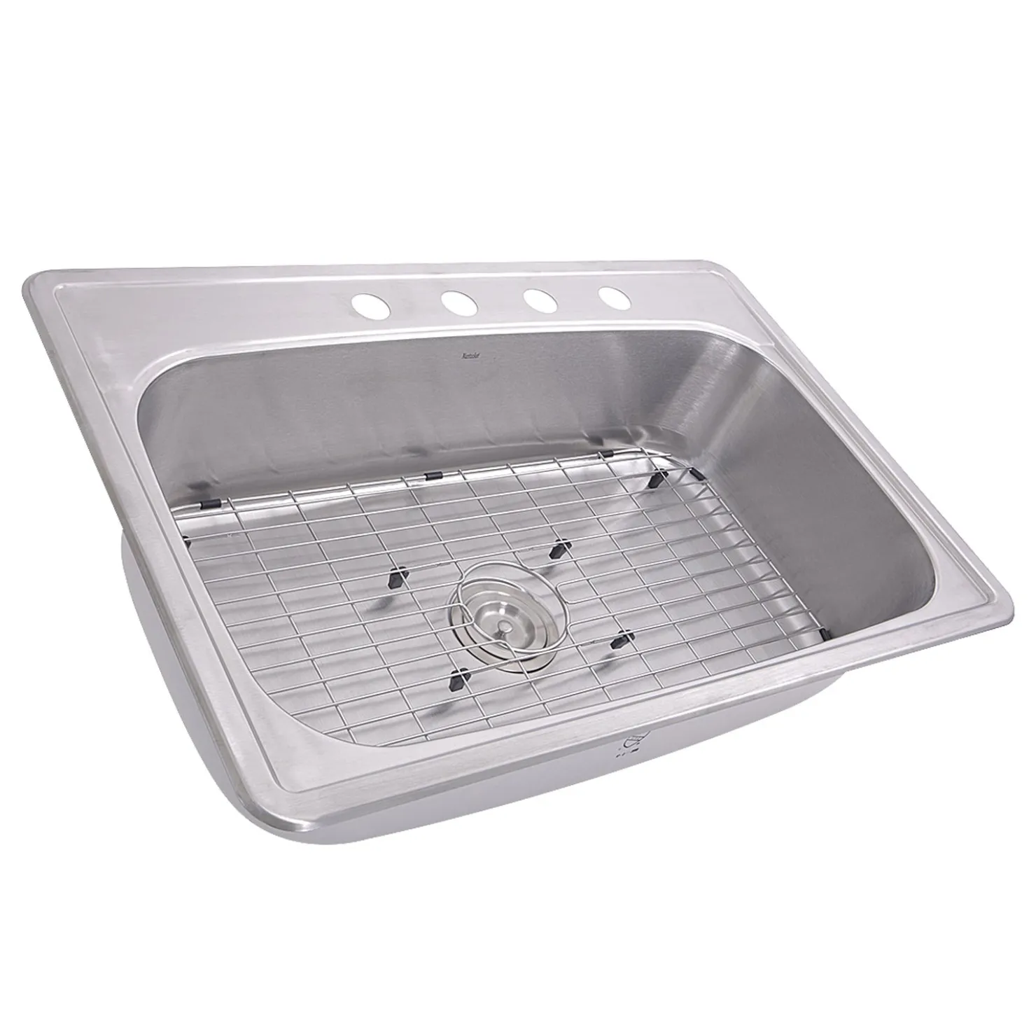 Nantucket Sinks NS3322-8 33" Large Rectangle Single Bowl 18 Gauge Stainless Steel Drop in Kitchen Sink