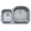 Nantucket Sinks Ns7030-16 - 32.5" 70/30 Reverse Double Bowl Undermount Stainless Steel Kitchen Sink, 16 Gauge