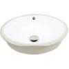 Nantucket Sinks Oval Undermount Ceramic Sink in White UM-16CW