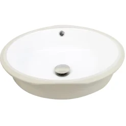 Nantucket Sinks Oval Undermount Ceramic Sink in White UM-16CW