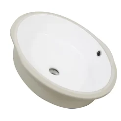Nantucket Sinks Oval Undermount Ceramic Sink in White UM-16CW