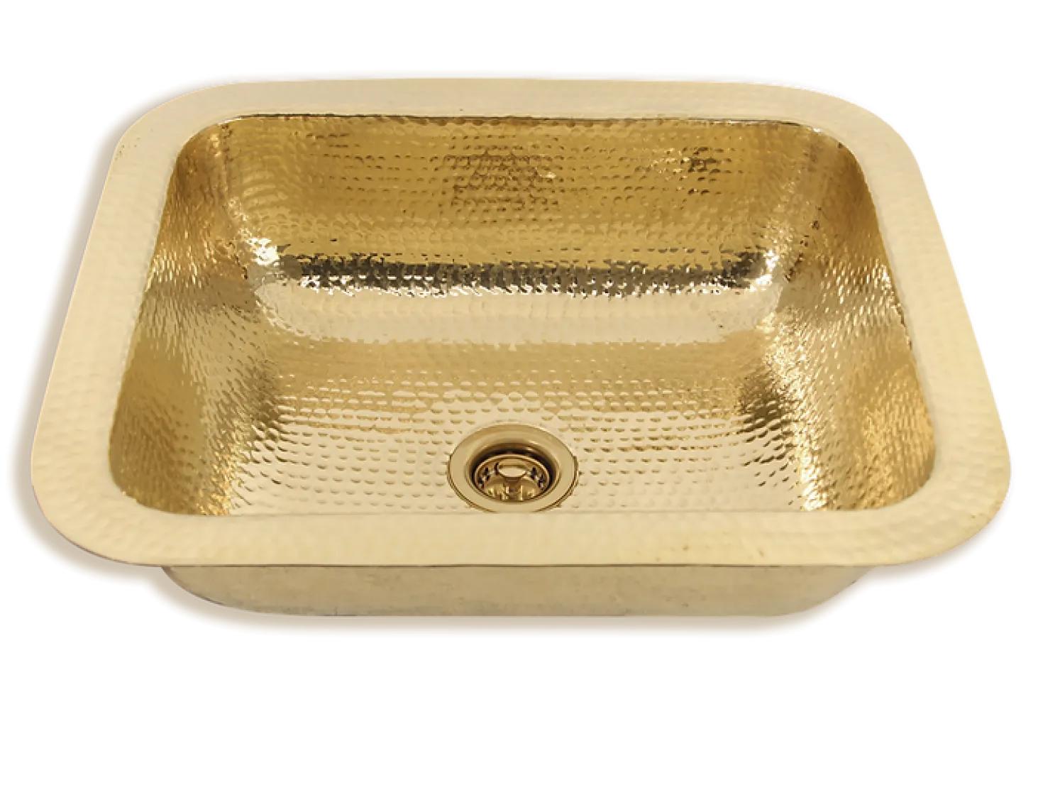 Nantucket Sinks REB 17.5" x 14.5" Hammered Brass Rectangle Undermount Bar Sink