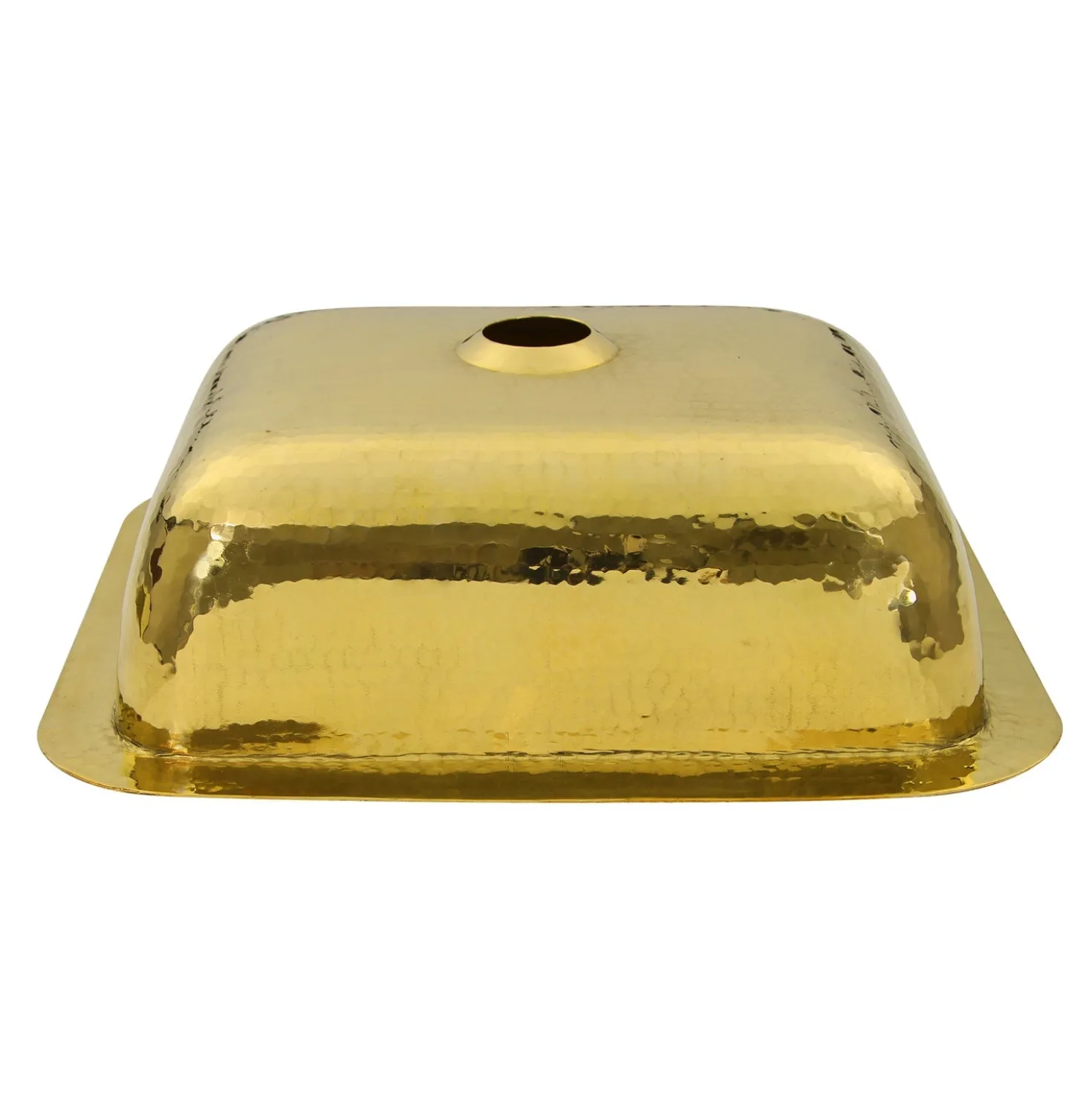 Nantucket Sinks REB 17.5" x 14.5" Hammered Brass Rectangle Undermount Bar Sink