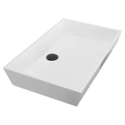Nantucket Sinks Rectangle White Glacier Stone Sink NS-GSTR24