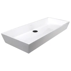 Nantucket Sinks Rectangle White Glacier Stone Sink NS-GSTR36