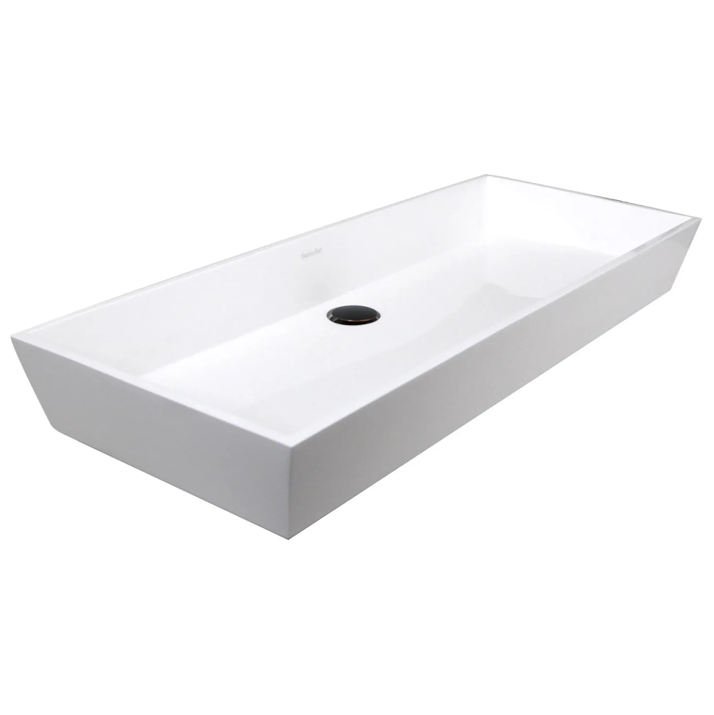 Nantucket Sinks Rectangle White Glacier Stone Sink NS-GSTR36