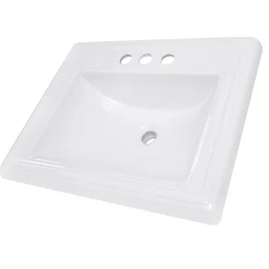 Nantucket Sinks 23" Rectangular Drop-In Vanity Sink for 4" Spread Faucet