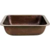 Nantucket Sinks REHC - 17-Inch x 14-Inch Hammered Copper Rectangle Undermount Bathroom Sink, 1.5-Inch Drain