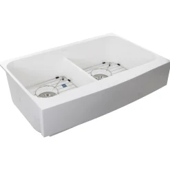Nantucket Sinks RetroFit Glacier Stone Double Bowl Ezapron Kitchen Sink