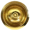 Nantucket Sinks ROB - 13-Inch Hand Hammered Brass Round Undermount Bar Sink