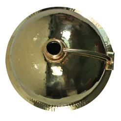 Nantucket Sinks ROB-OF - 13-Inch Hand Hammered Brass Round Undermount Bathroom Sink, Brass with Overflow