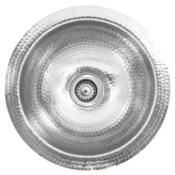Nantucket Sinks ROS 13" Hand Hammered Stainless Steel Round Bar Sink