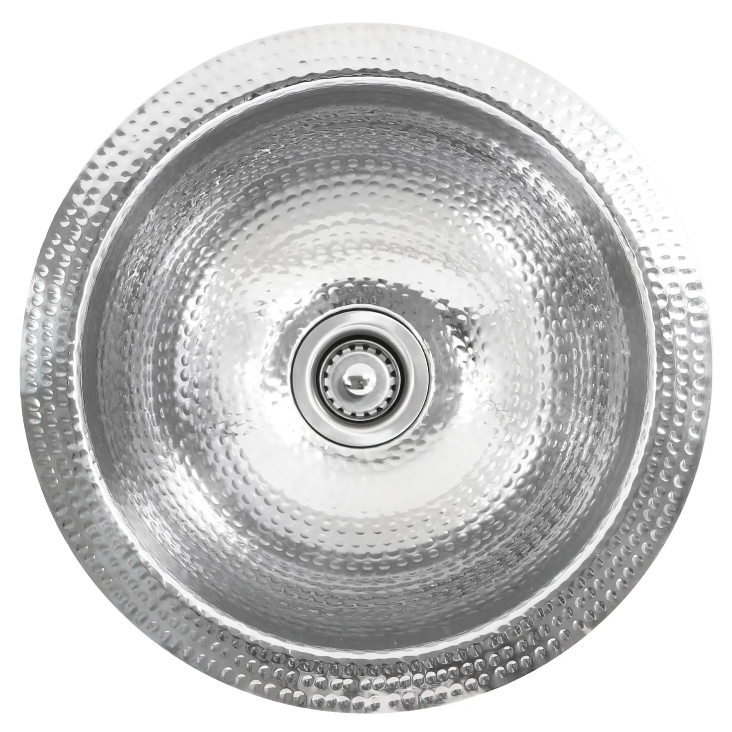 Nantucket Sinks ROS 13" Hand Hammered Stainless Steel Round Bar Sink