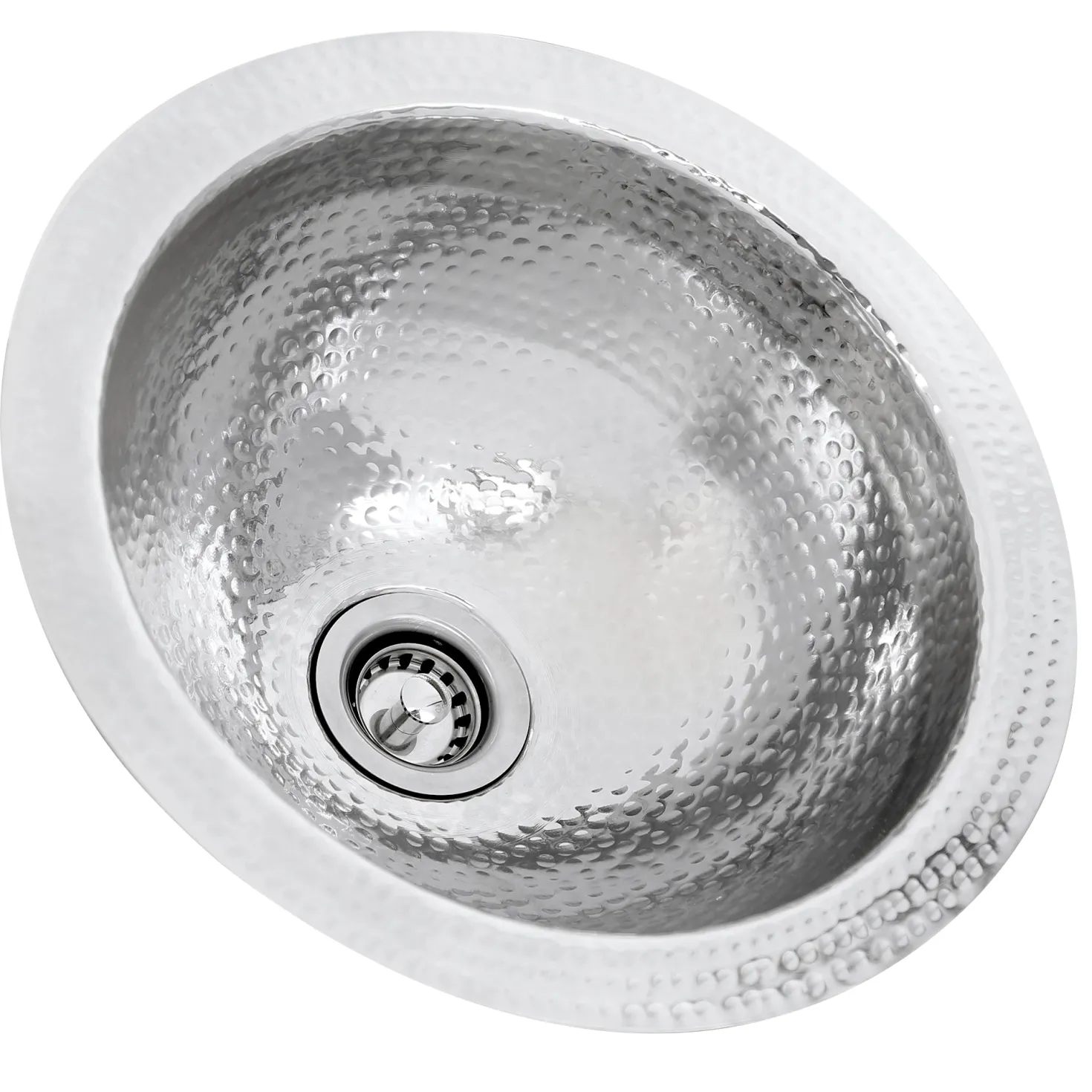 Nantucket Sinks ROS 13" Hand Hammered Stainless Steel Round Bar Sink