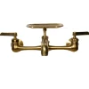 Nantucket Sinks Satin Brass Wall Mount Utility Faucet with Soap Dish