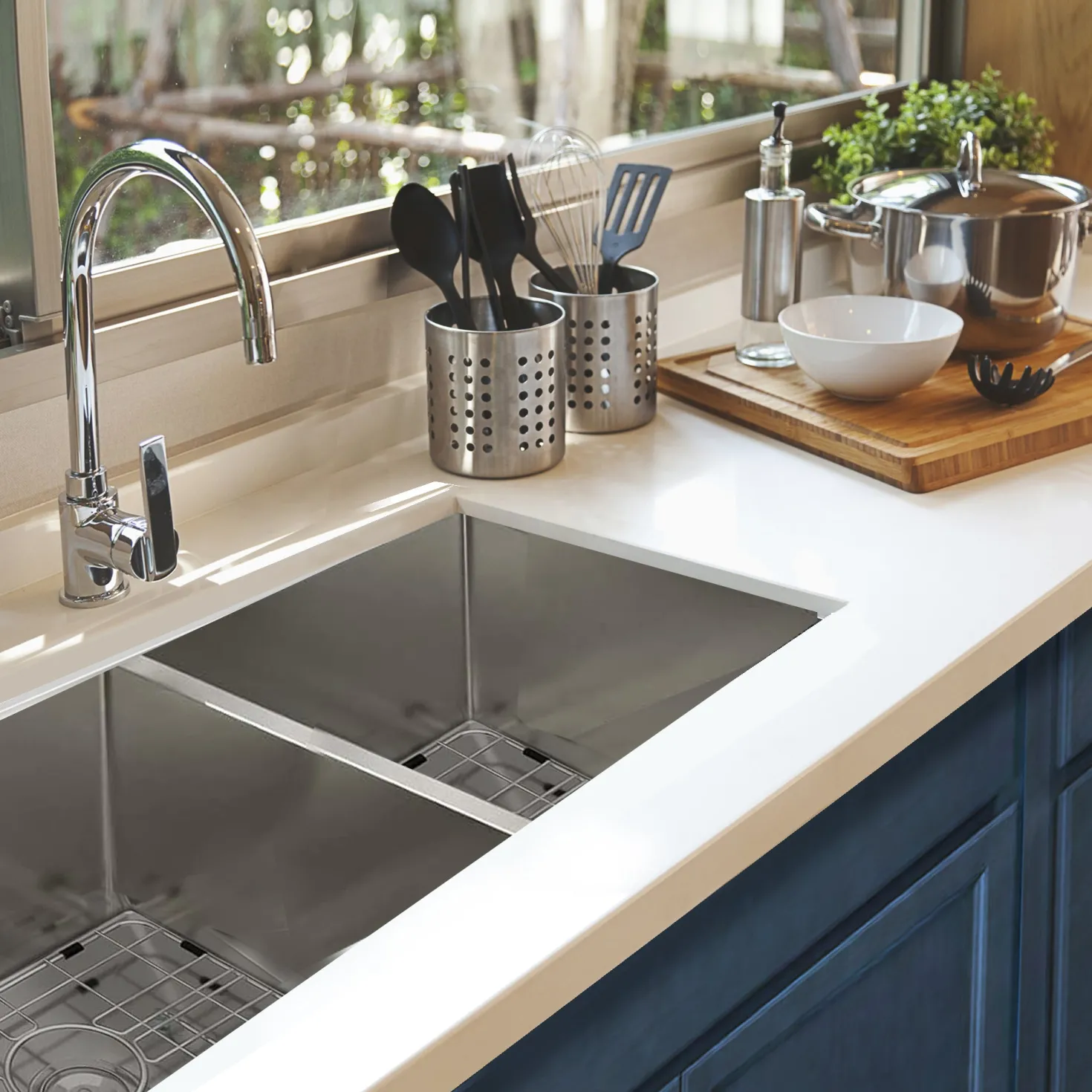 Nantucket Sinks Small Radius Undermount Double Bowl Stainless Sink
