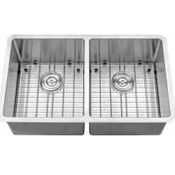 Nantucket Sinks Small Radius Undermount Double Bowl Stainless Sink