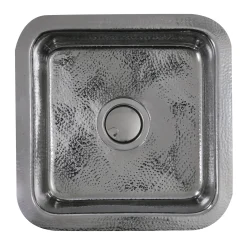 Nantucket Sinks SQRS-7 16.5" Square Hammered Stainless Bar Sink