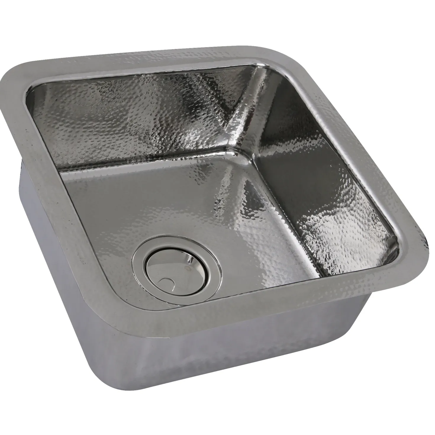 Nantucket Sinks SQRS-7 16.5" Square Hammered Stainless Bar Sink
