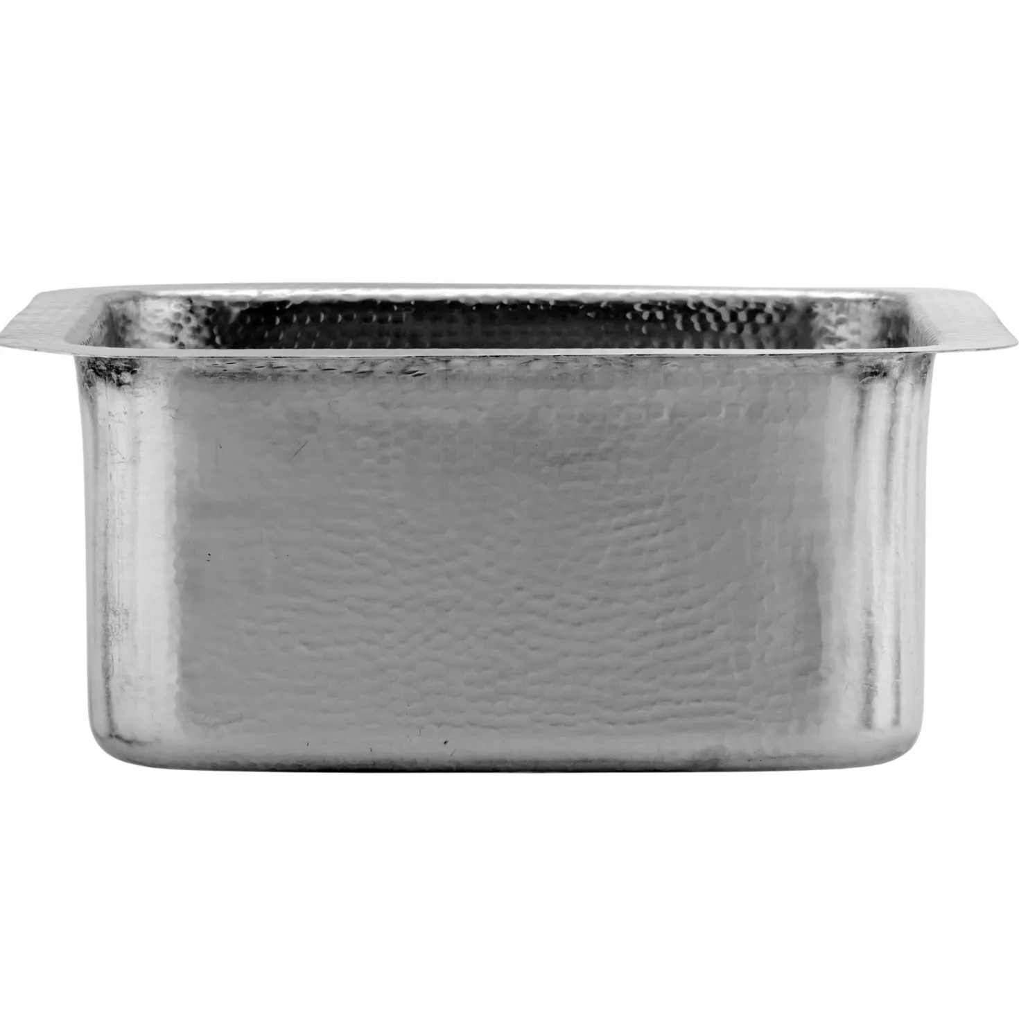 Nantucket Sinks 16 1/2" Square Hammered Satin Matte Finish Stainless Bar Sink