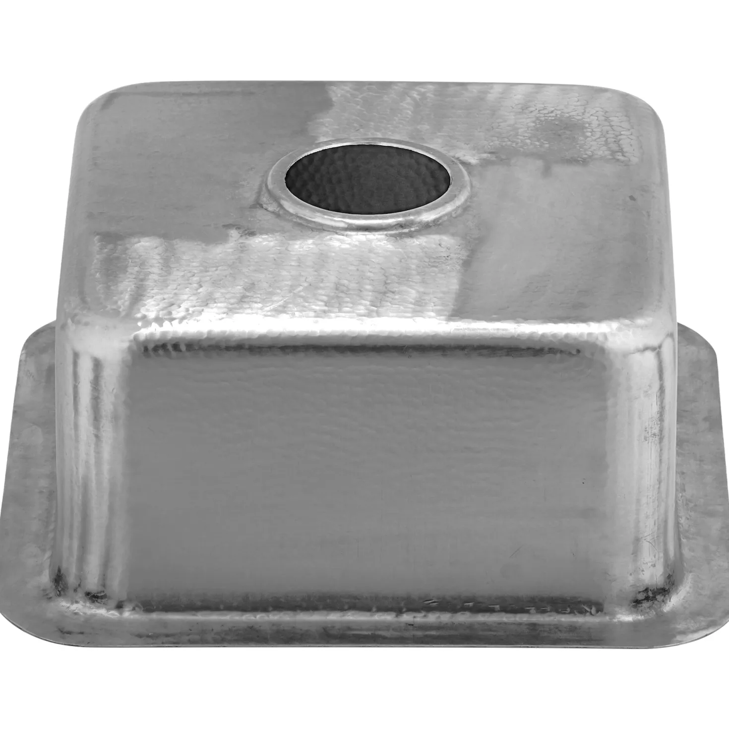 Nantucket Sinks 16 1/2" Square Hammered Satin Matte Finish Stainless Bar Sink