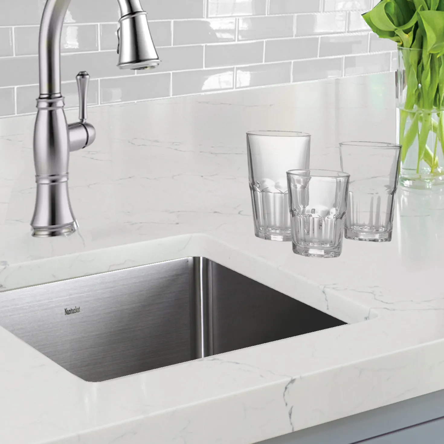 Nantucket Sinks SR1515 - 15" Pro Series Square Undermount Small Radius Stainless Steel Bar/Prep Sink