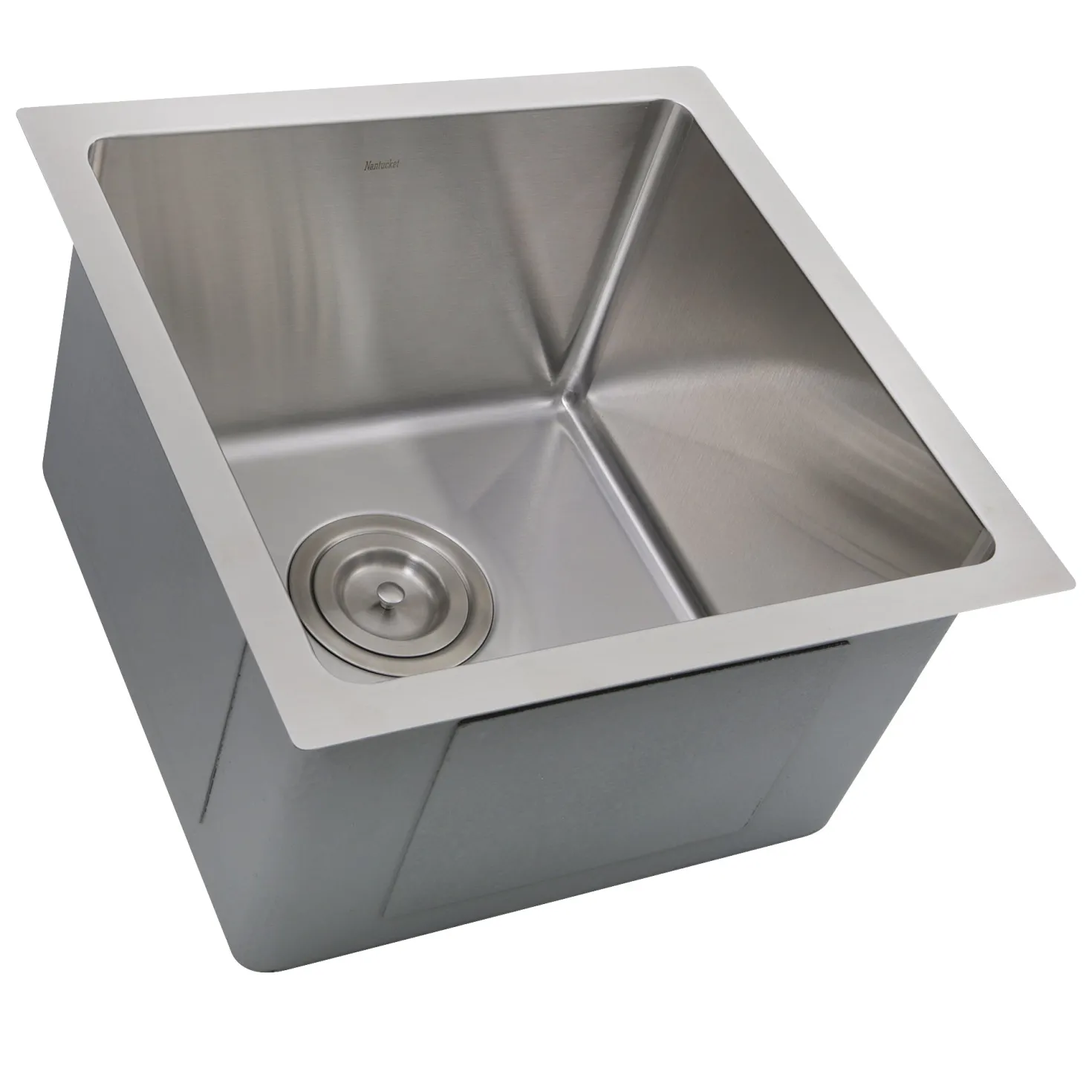 Nantucket Sinks SR1515 - 15" Pro Series Square Undermount Small Radius Stainless Steel Bar/Prep Sink