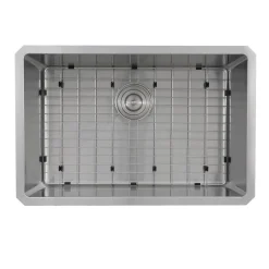Nantucket Sinks Sr2818 - Pro Series Rectangle Single Bowl Undermount Small Radius Corners Stainless Steel Kitchen Sink, 16 Gauge