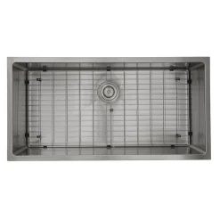 Nantucket Sinks SR3618-16 - 36" Pro Series Oversized Rectangle Single Bowl Undermount Small Radius Corners Stainless Steel Kitchen Sink.