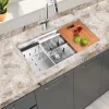 Nantucket Sinks SR-PS2-2818-16 - 28" Pro Series Workstation Single Bowl Undermount Stainless Steel Kitchen Sink with Included Accessories