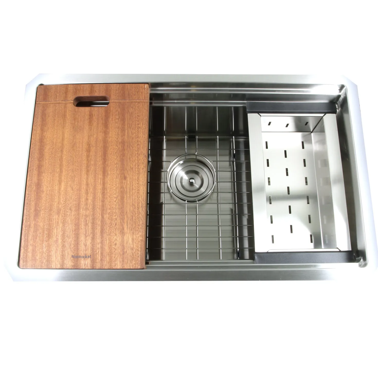 Nantucket Sinks SR-PS2-2818-16 - 28" Pro Series Workstation Single Bowl Undermount Stainless Steel Kitchen Sink with Included Accessories