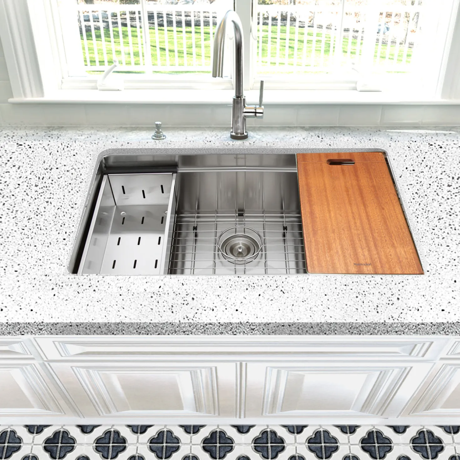 Nantucket Sinks SR-PS-3018-16 - 30" Pro Series Workstation Single Bowl Undermount Stainless Steel Kitchen Sink with Included Accessories