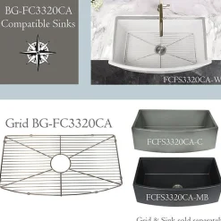 Nantucket Sinks Stainless Steel Bottom Grid BG-FC3320CA