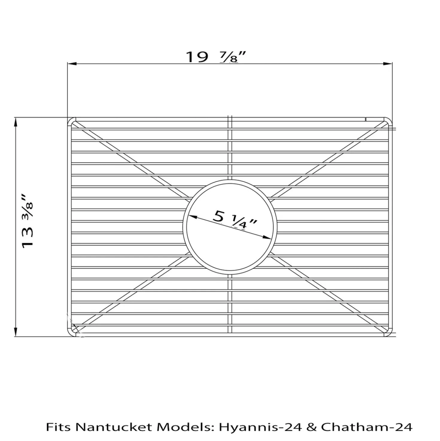 Nantucket Sinks Stainless Steel Bottom Grid BG-HC24