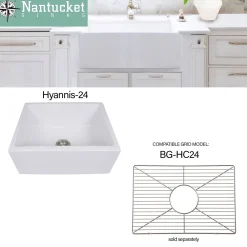 Nantucket Sinks Stainless Steel Bottom Grid BG-HC24