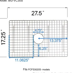 Nantucket Sinks Stainless Steel Bottom Grid BG-VC30S