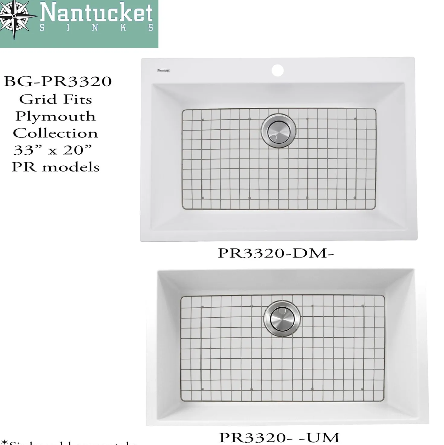 Nantucket Sinks Stainless Steel Bottom Grid BG-PR3320