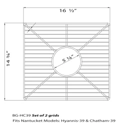 Nantucket Sinks Stainless Steel Bottom Grids Set BG-HC39