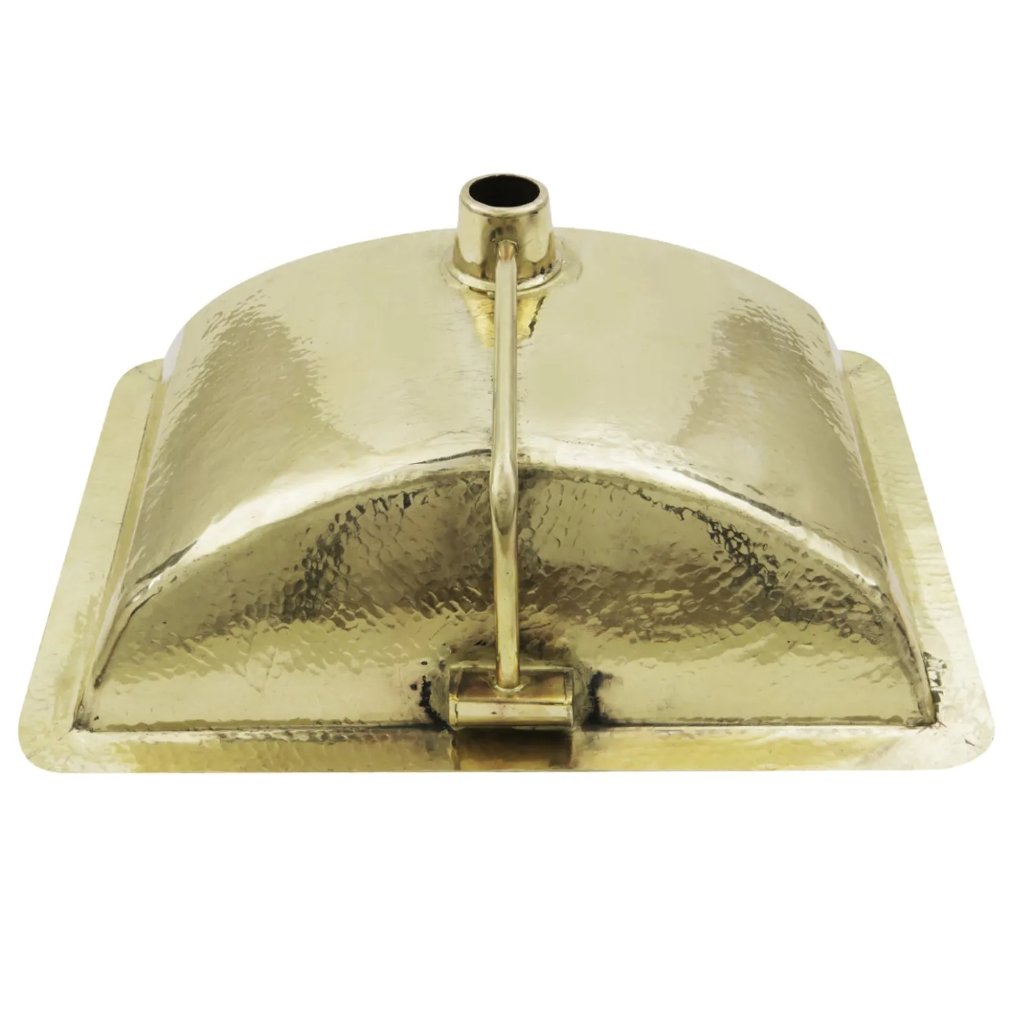 Nantucket Sinks TRB-1914-OF - 21-Inch Hand Hammered Brass Rectangle Undermount Bathroom Sink with Overflow