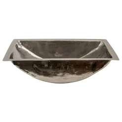 Nantucket Sinks TRS2416 - 23 3/4" Hand Hammered Stainless Steel Bathroom Sink