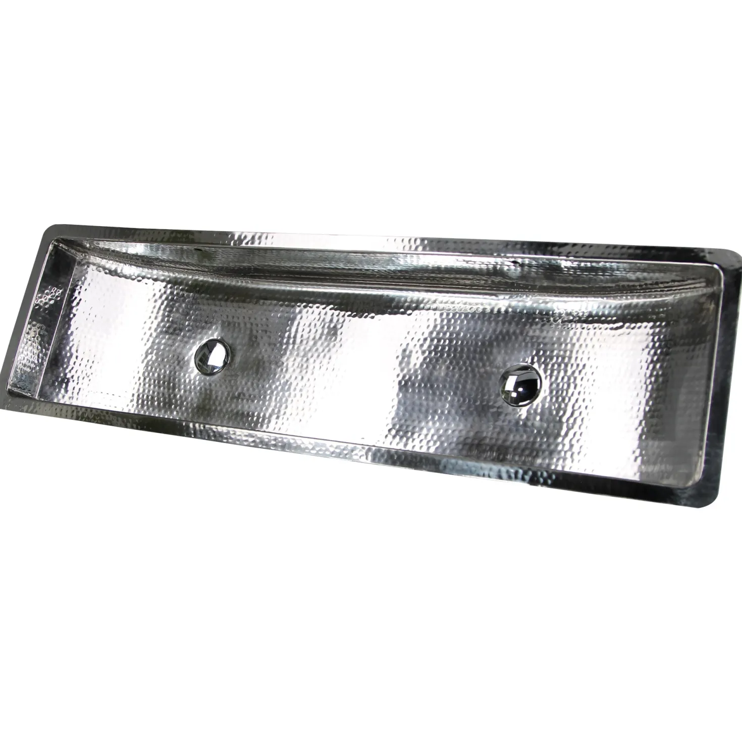 Nantucket Sinks TRS48-OF Stainless Steel Double Trough Undermount Bathroom Sink with Overflow