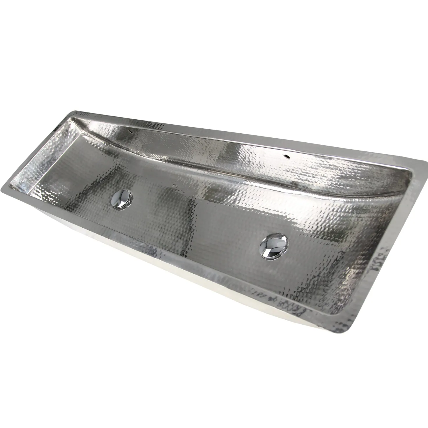 Nantucket Sinks TRS48-OF Stainless Steel Double Trough Undermount Bathroom Sink with Overflow
