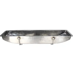 Nantucket Sinks TRS48-OF Stainless Steel Double Trough Undermount Bathroom Sink with Overflow