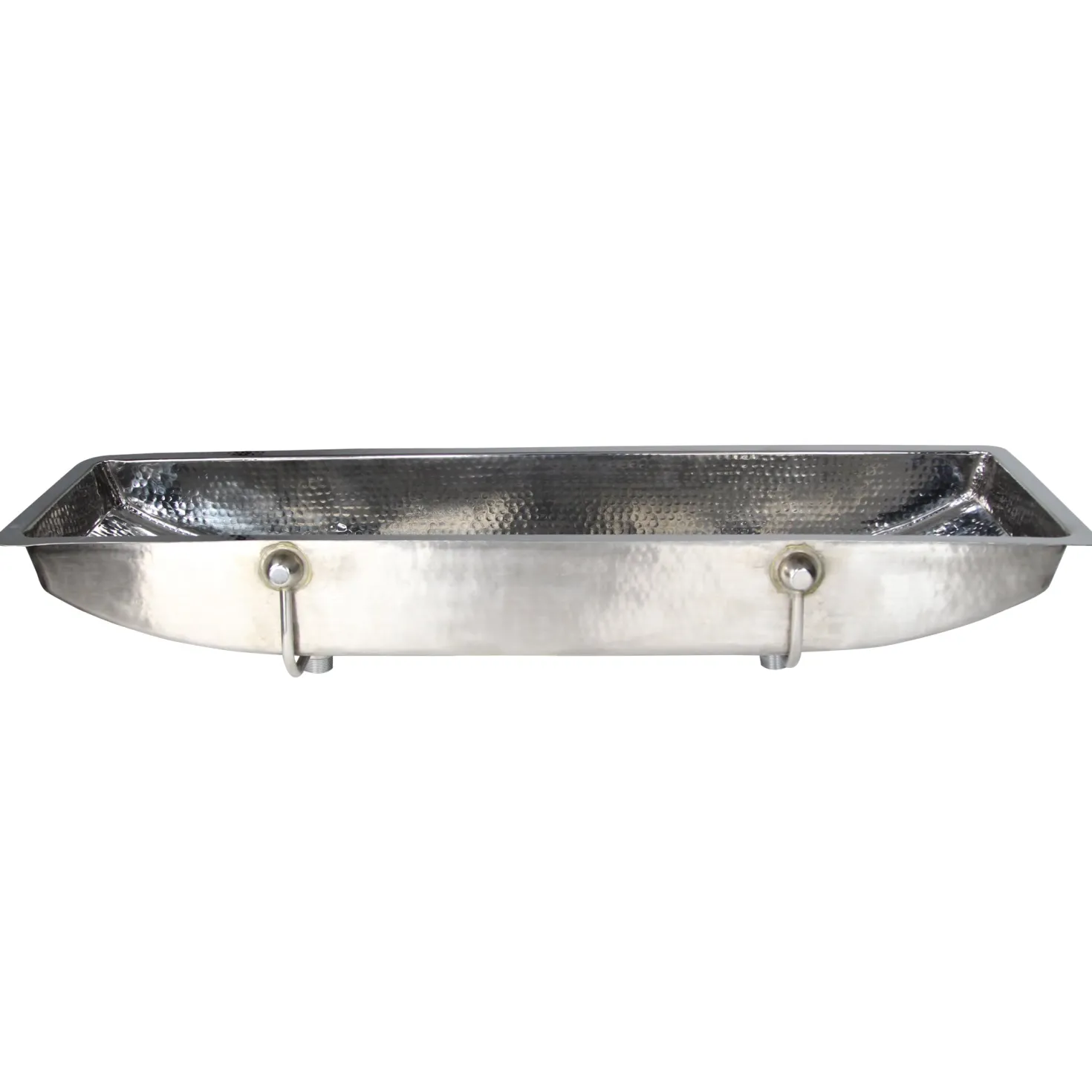 Nantucket Sinks TRS48-OF Stainless Steel Double Trough Undermount Bathroom Sink with Overflow